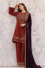 CHARIZMA POSHIMA VOL 3 2025 WINTER | 3-pc Unstitched Embroidered Dyed Leather Shirt PSW5-22