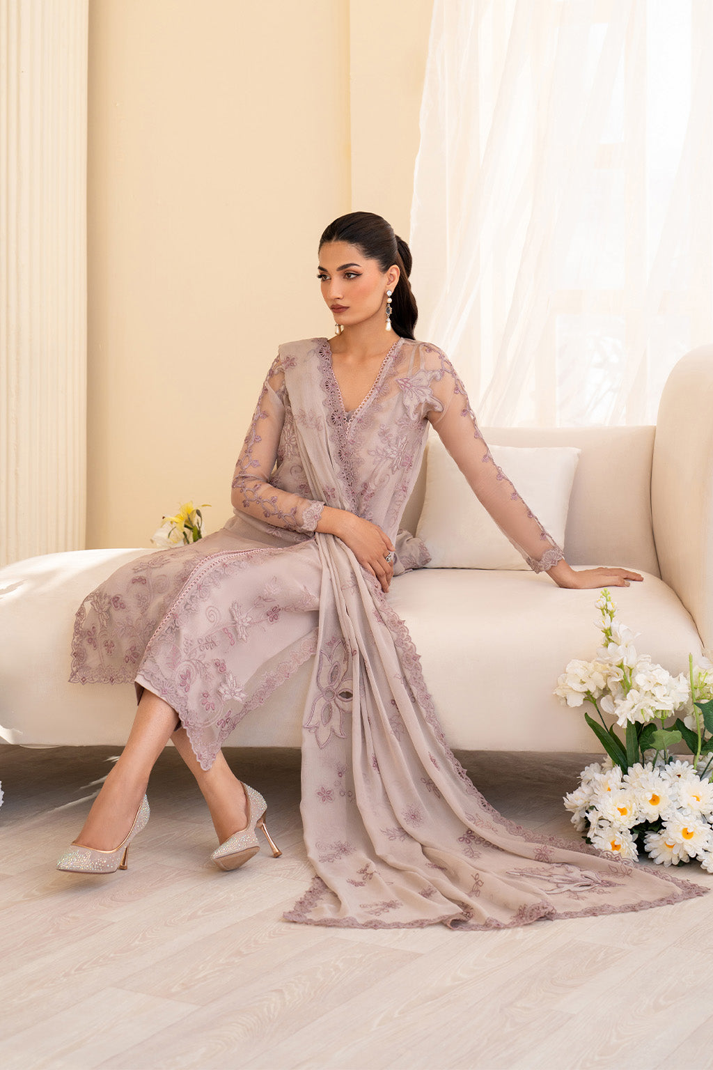 Iznik | Printed Formal | UE-437 Embroidered Pure Organza