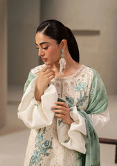 Elaf E-CRAFT - CHIKANKARI LAWN WITH CHIFFON DUPATTA '26 | EHC-1A VANILLA