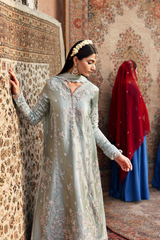 Close-up of mesoury embroidery on SHABEENA sleeves