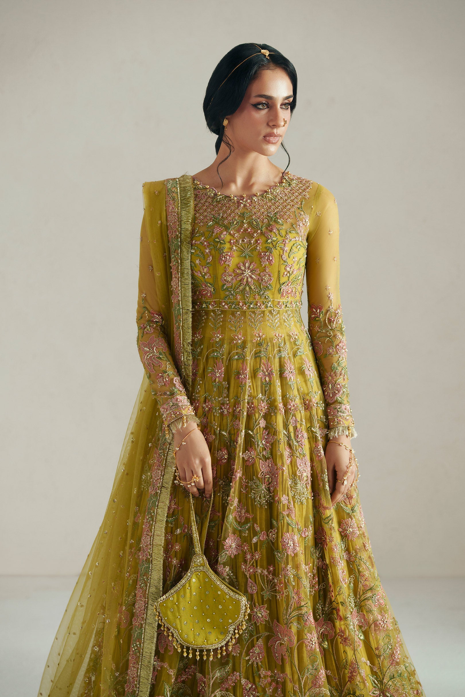Vera Marigold Mustard Pishwas Set