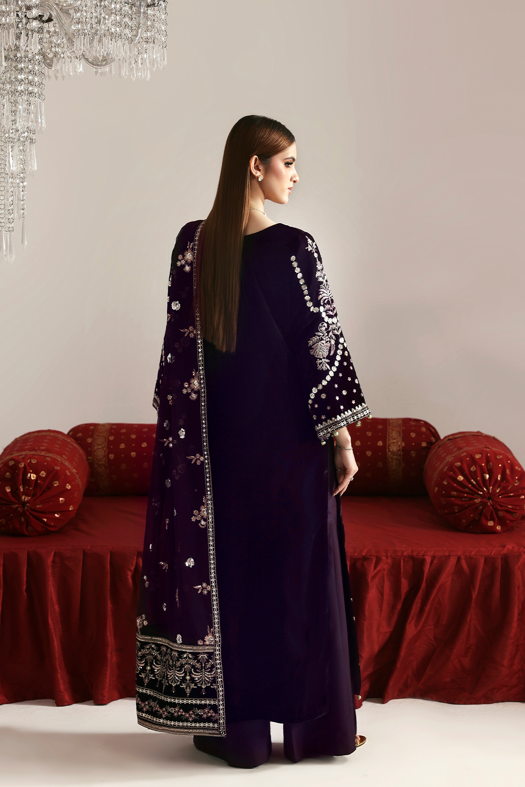 Zarposh Velvet Collection Dilnar luxury dress Highway Fashion