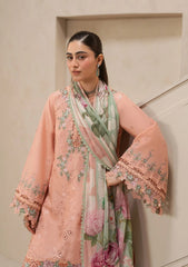 Elaf E-CRAFT - CHIKANKARI LAWN WITH CHIFFON DUPATTA '26 | EHC-3B DUSTROSE