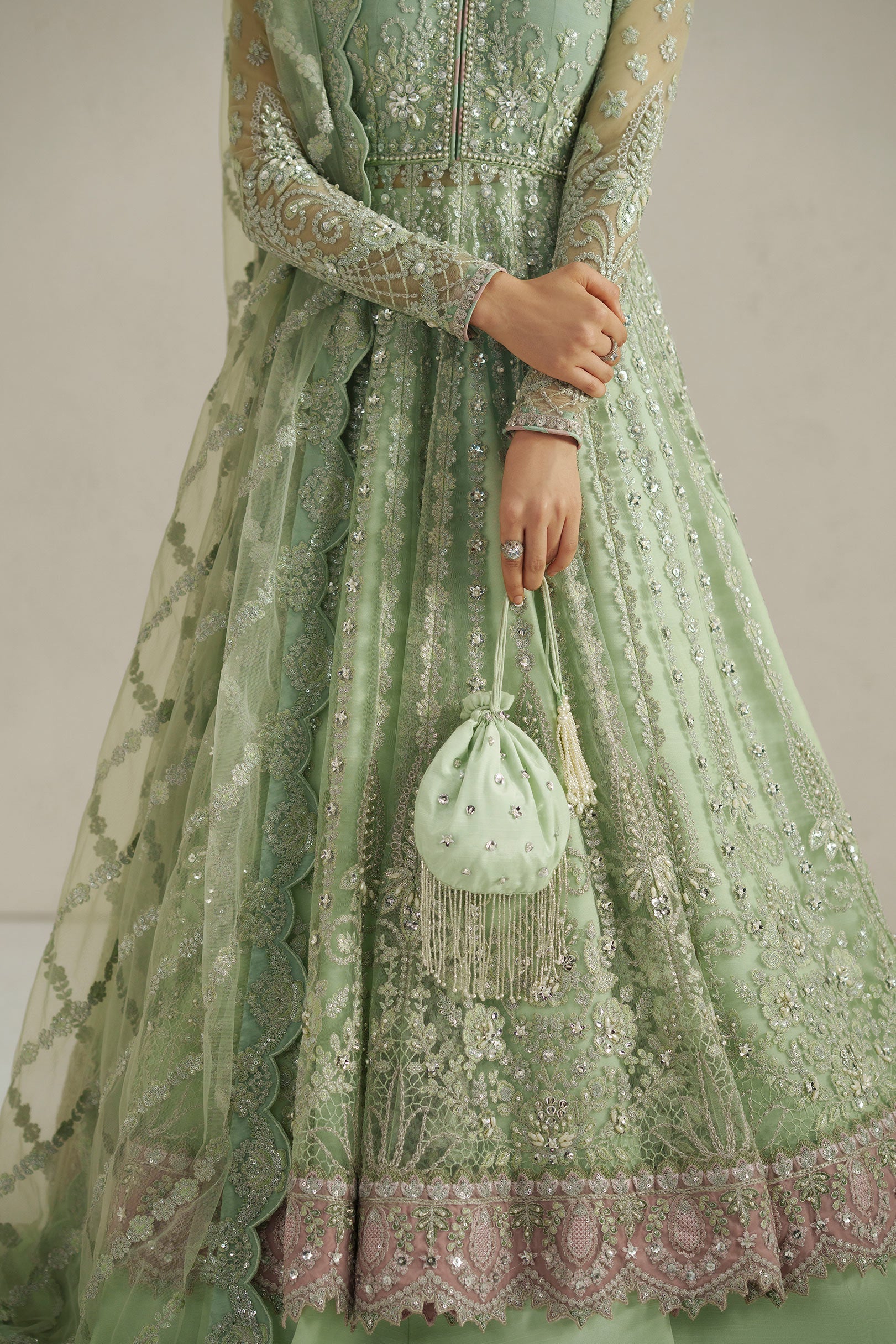 Vera Seafoam Green Pishwas Set