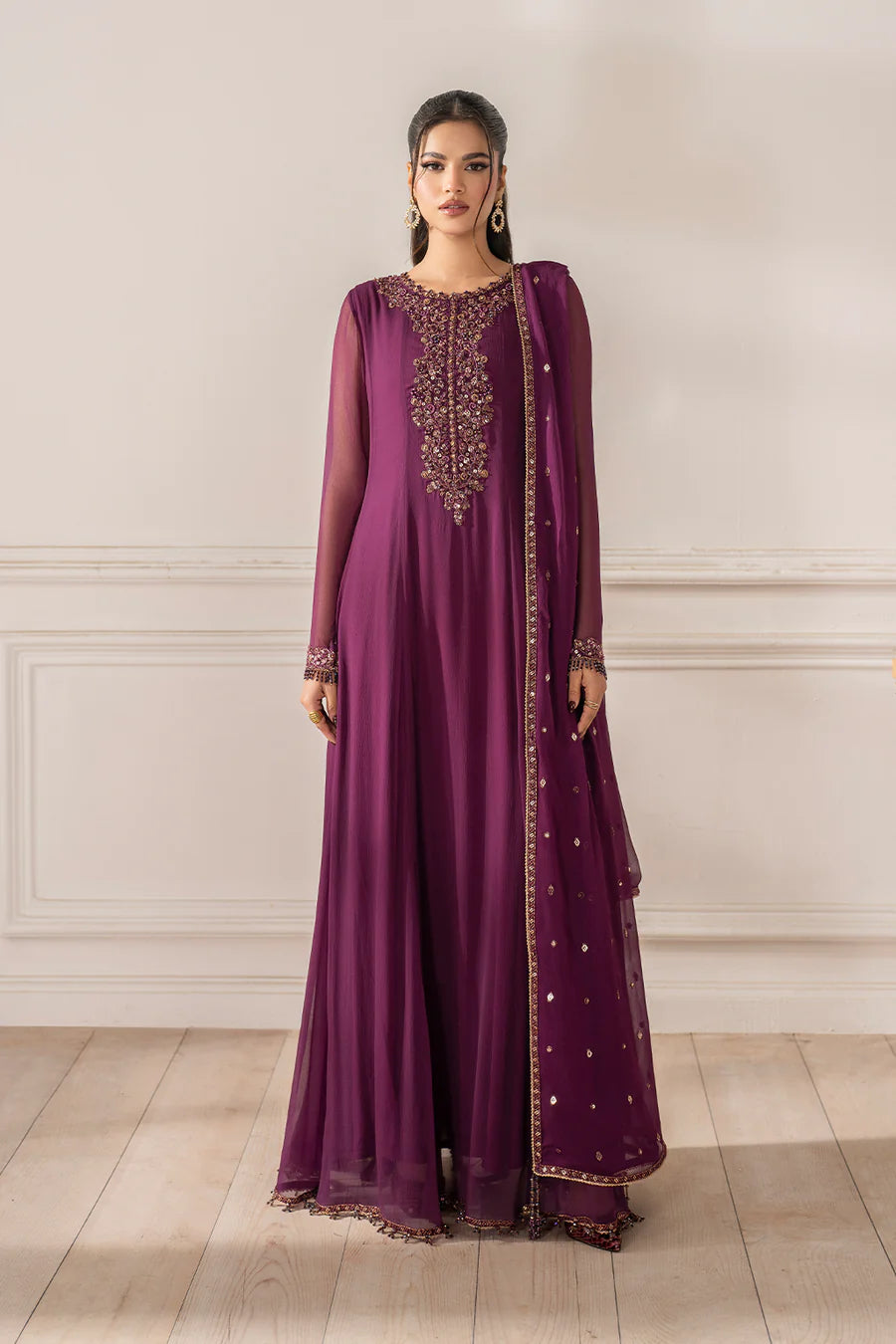 Iznik | Luxury Formal | UE-480 Embroidered Chiffon