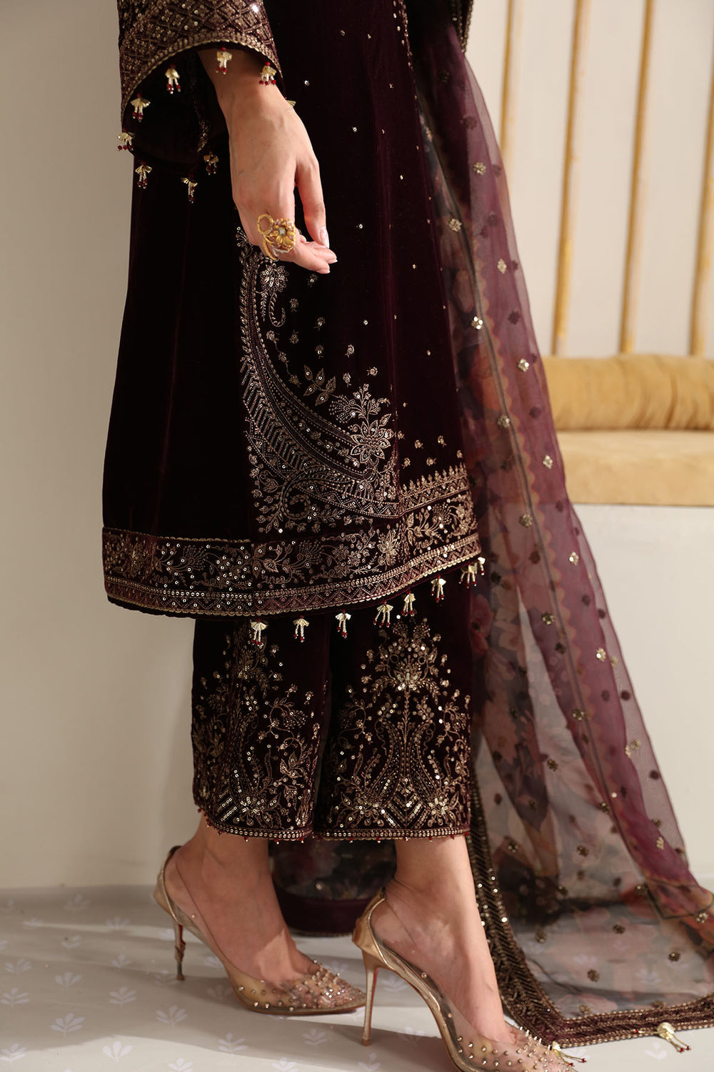 Embroidered Velvet Formal'24 By Jazmin VF-2012