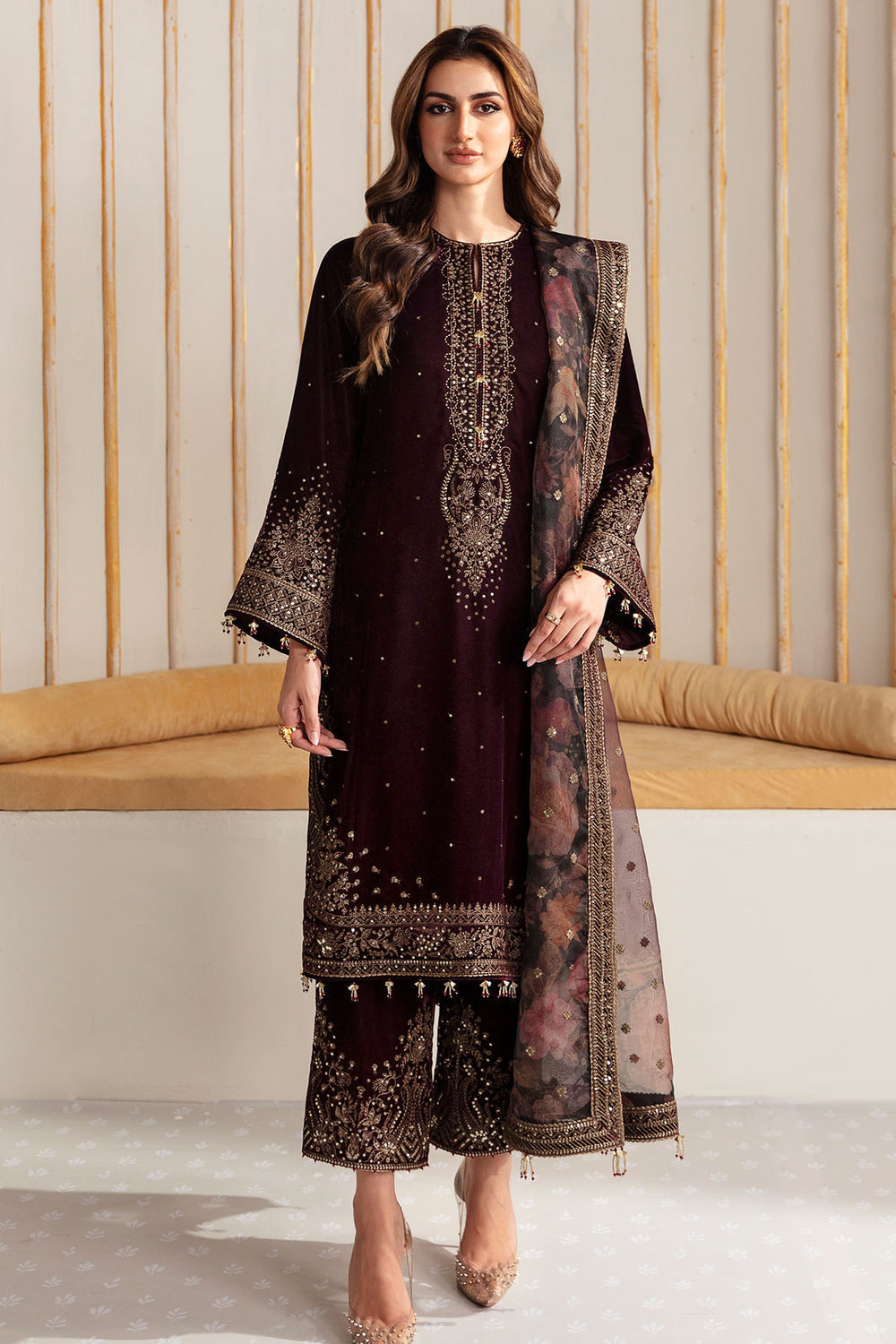 Embroidered Velvet Formal'24 By Jazmin VF-2012