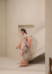 Elaf E-CRAFT - CHIKANKARI LAWN WITH CHIFFON DUPATTA '26 | EHC-3B DUSTROSE