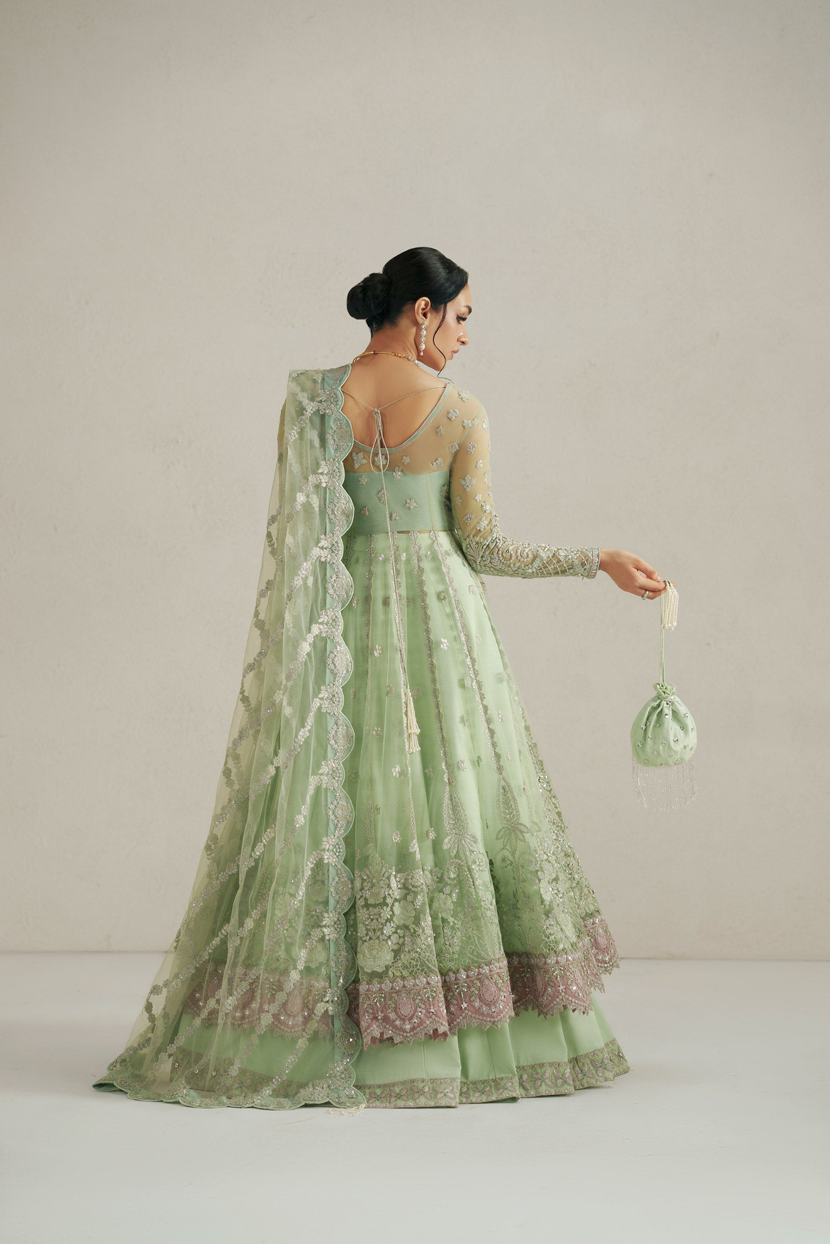 Vera Seafoam Green Pishwas Set