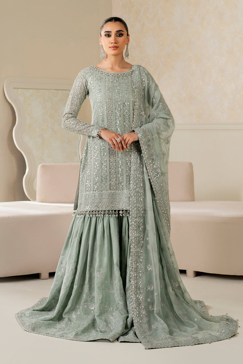 Baroque Formal | EMBROIDERED CHIFFON UF-4160