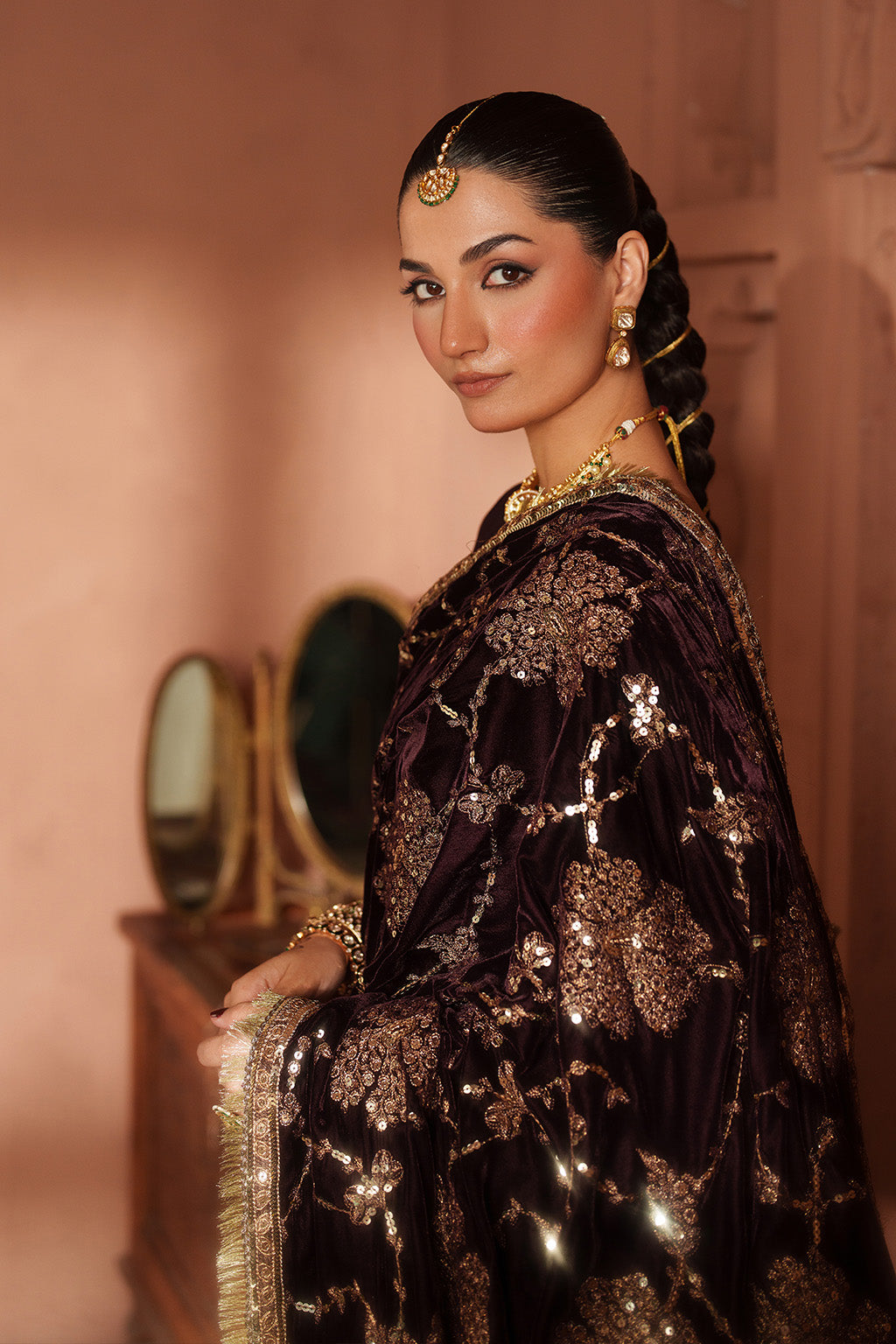 Velvet maxi or frock design Pakistan