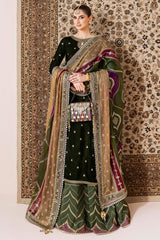 Jazmin Velvet Formal Embroidered D-09 royal blue velvet 3-piece embroidered suit – Highway Fashion online.