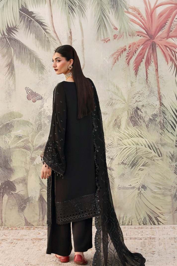 Handmade embroidery details on ZAREENAH chiffon sleeves