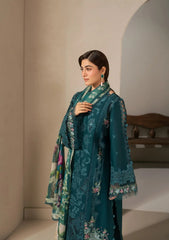 Elaf E-CRAFT - CHIKANKARI LAWN WITH CHIFFON DUPATTA '26 | EHC-2A MOSS