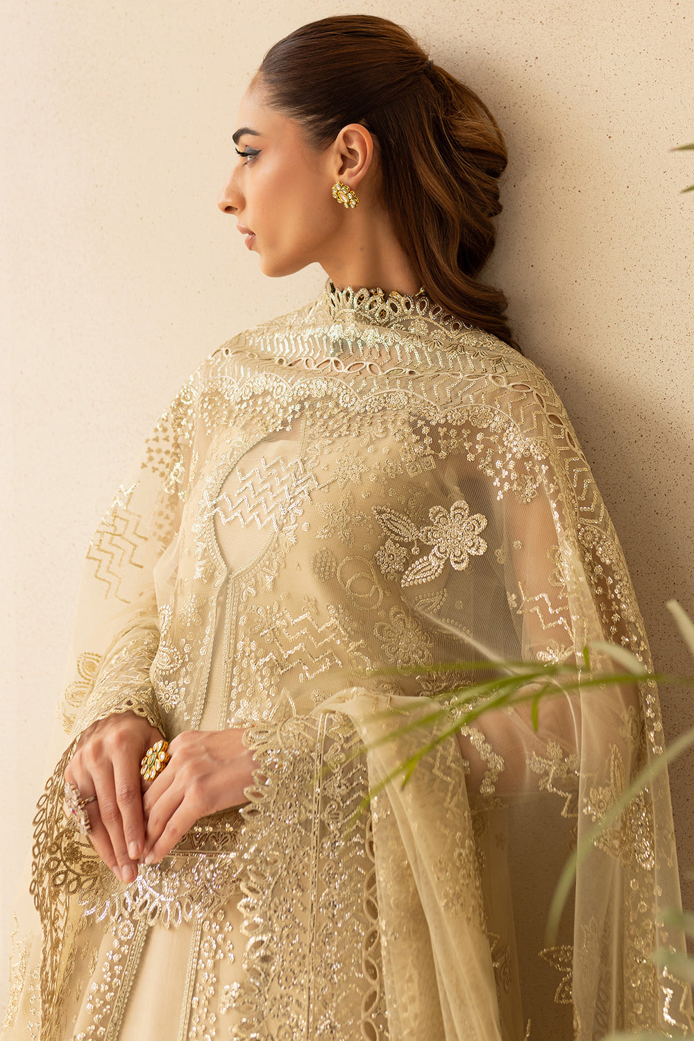 Farasha Golden Aura elegant embroidered formal dress at Highway Fashion