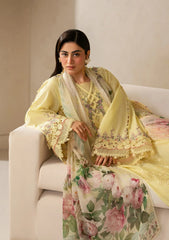 Elaf E-CRAFT - CHIKANKARI LAWN WITH CHIFFON DUPATTA '26 | EHC-3A SUNSTONE