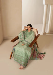 Elaf E-CRAFT - CHIKANKARI LAWN WITH CHIFFON DUPATTA '26 | EHC-4B ALOE