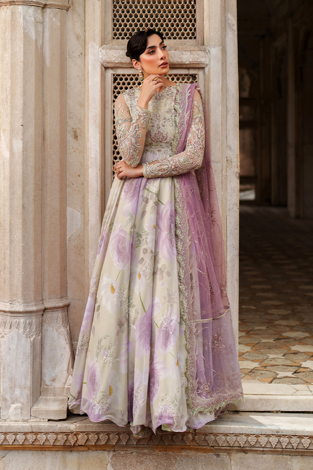 Iznik | Printed Formal | UE-546 Embroidered Chiffon