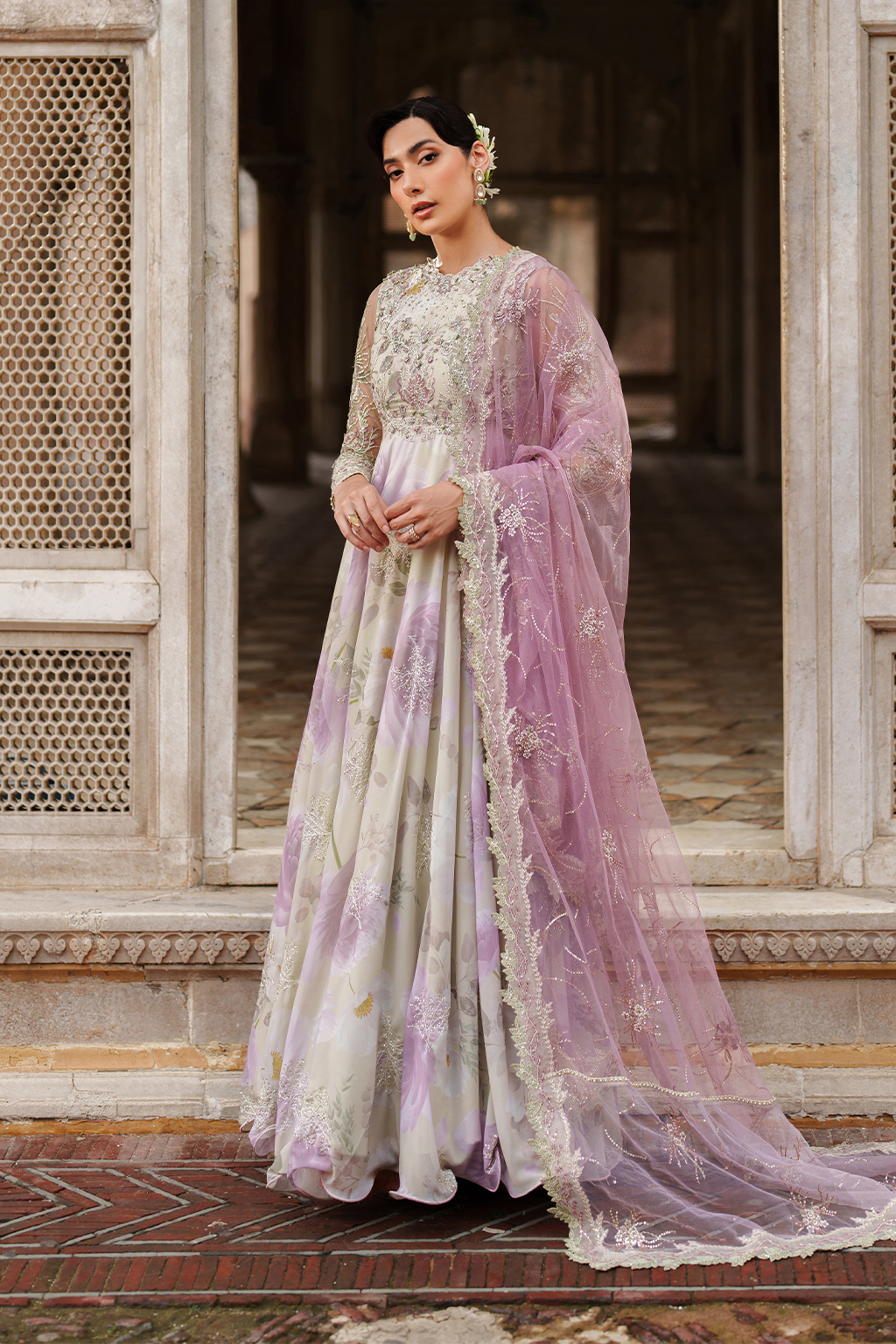 Iznik | Printed Formal | UE-546 Embroidered Chiffon