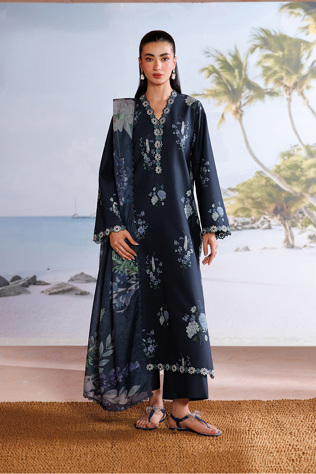 Iznik Sunscape Lawn '26 | UE-713 Printed Lawn