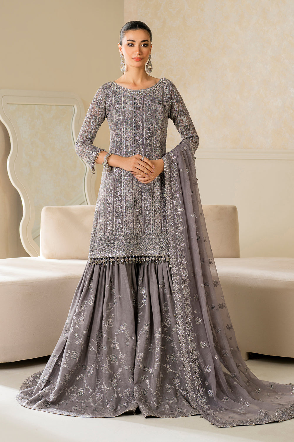 Baroque Formal | EMBROIDERED CHIFFON UF-4161