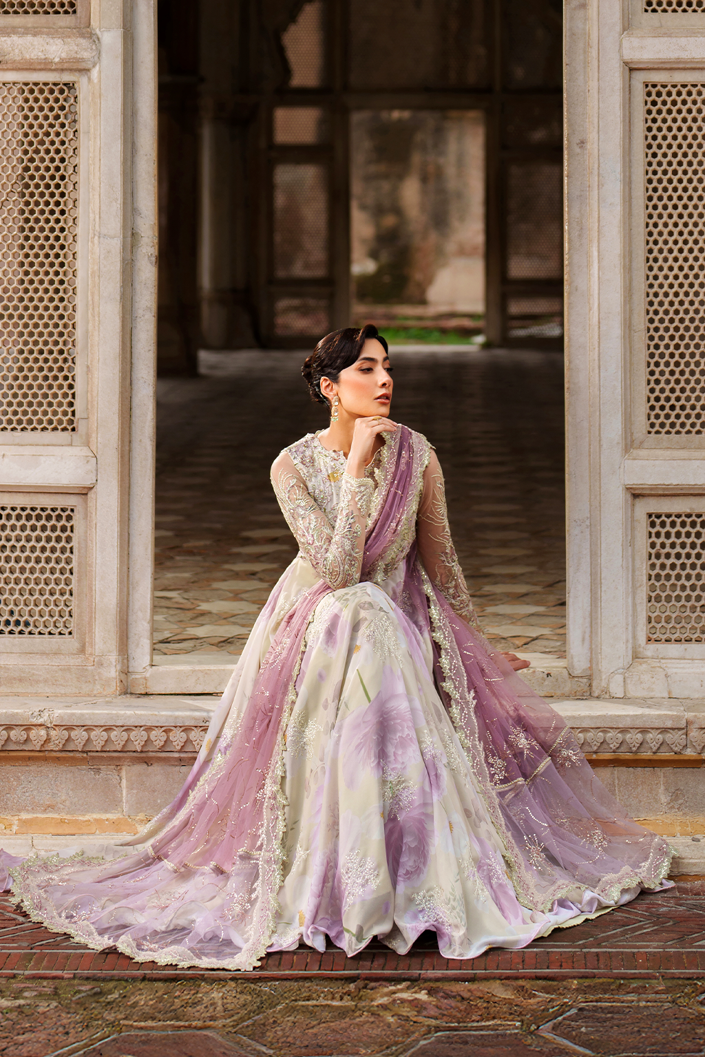 Iznik | Printed Formal | UE-546 Embroidered Chiffon