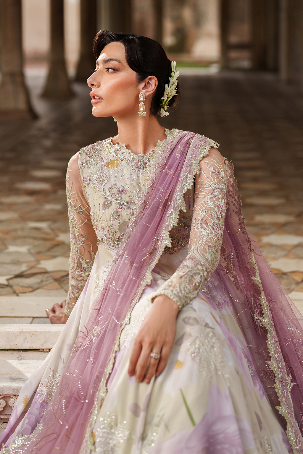 Iznik | Printed Formal | UE-546 Embroidered Chiffon