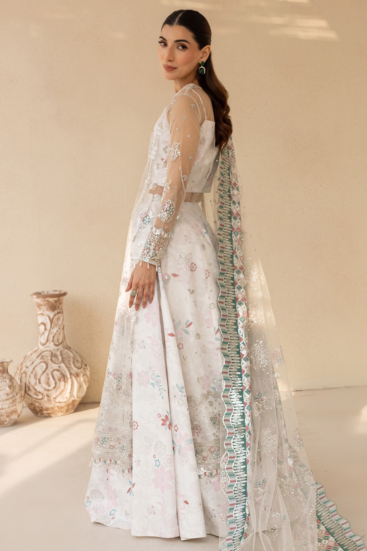 Farasha Premium Formals 2025 – Moonlight Mist with organza dupatta borders