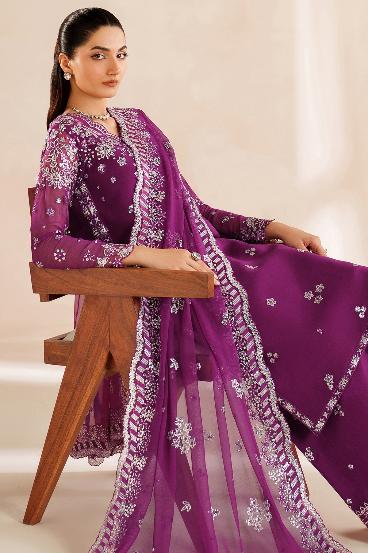 Farasha | Magenta Rose | Unstiched Formals 25