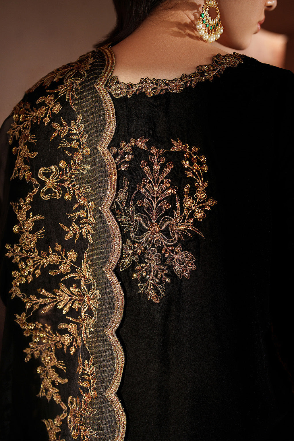 Velvet farshi dress for wedding Pakistan