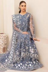Dusky Shadow black embroidered formal wear by Farasha, available at Highway Fashion