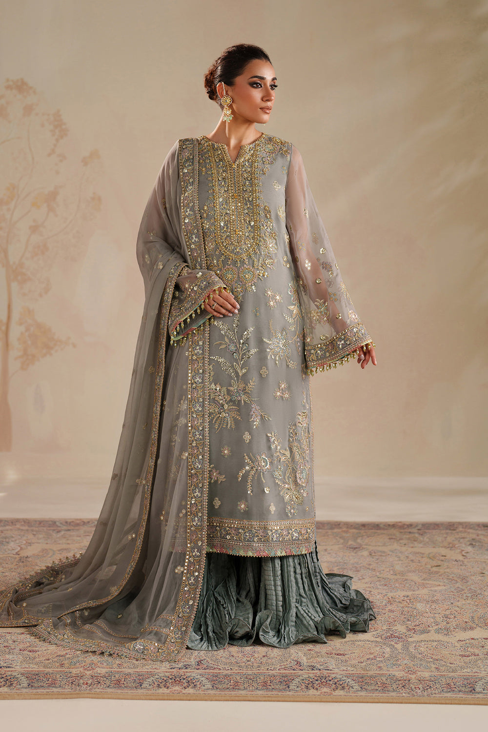 Baroque Formal | EMBROIDERED CHIFFON UF-4364