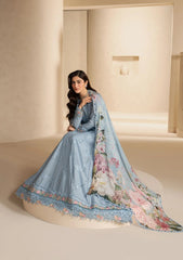 Elaf E-CRAFT - CHIKANKARI LAWN WITH CHIFFON DUPATTA '26 | EHC-5B PACIFIC