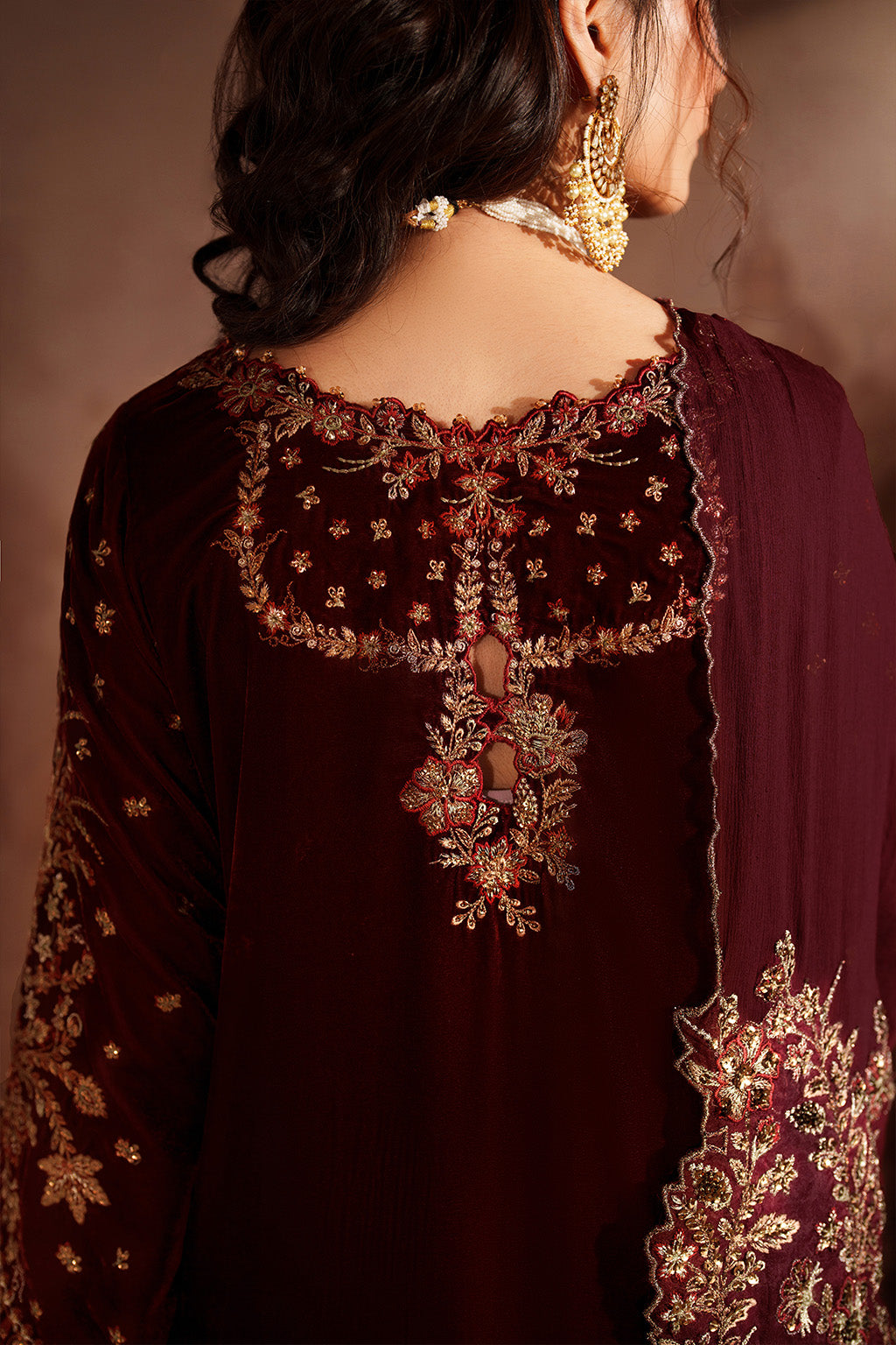 Iznik winter collection 2025 red velvet suit