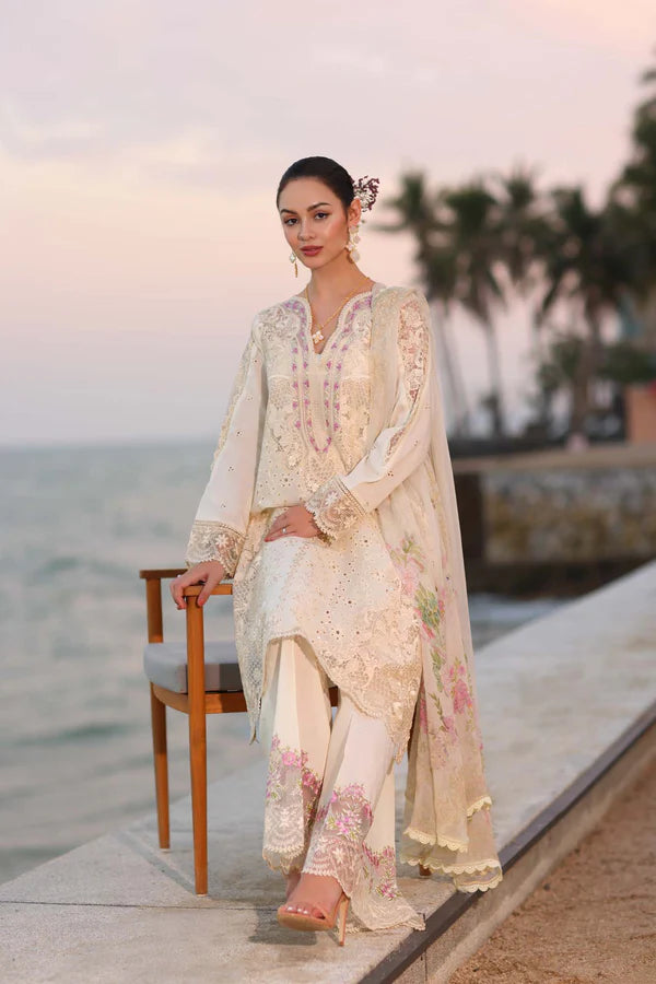 Noor Eid Luxury Laserkaari '25 | D3-A | Embroidered 3PC Lawn Suit