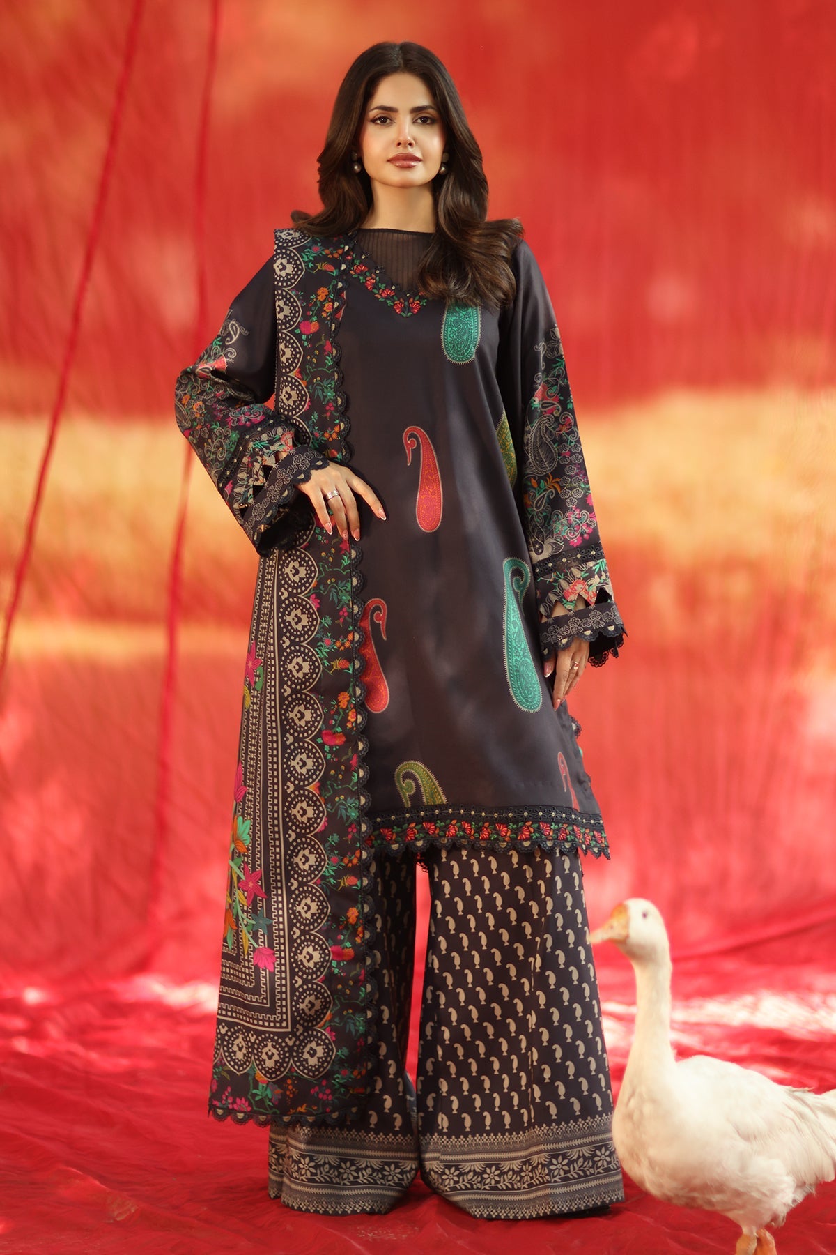 Charizma | ANW6-10 | ANIIQ Embroidered printed Linen
