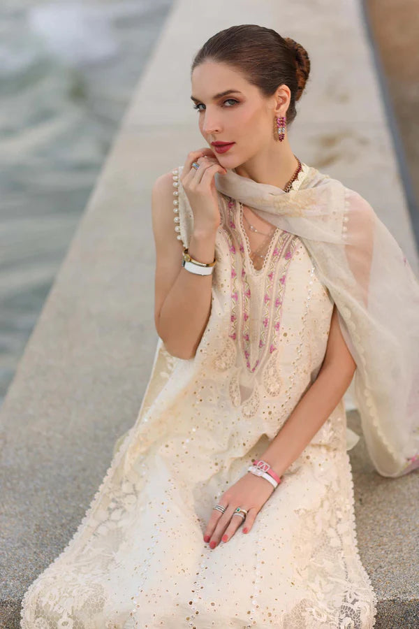 Noor Eid Luxury Laserkaari '25 | D3-A | Embroidered 3PC Lawn Suit