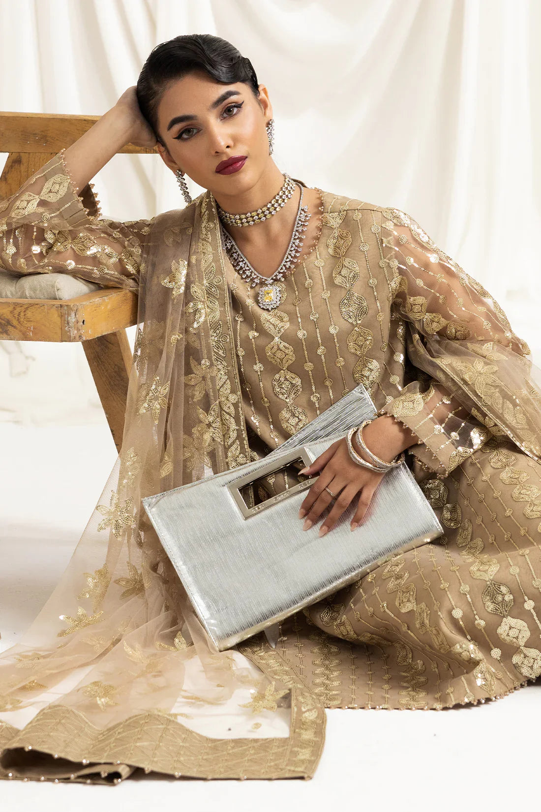 Dua Formals Vol-2 Collection '23 By Alizeh DUA-V02D01B- AIREEN(IVORY BEIGE)