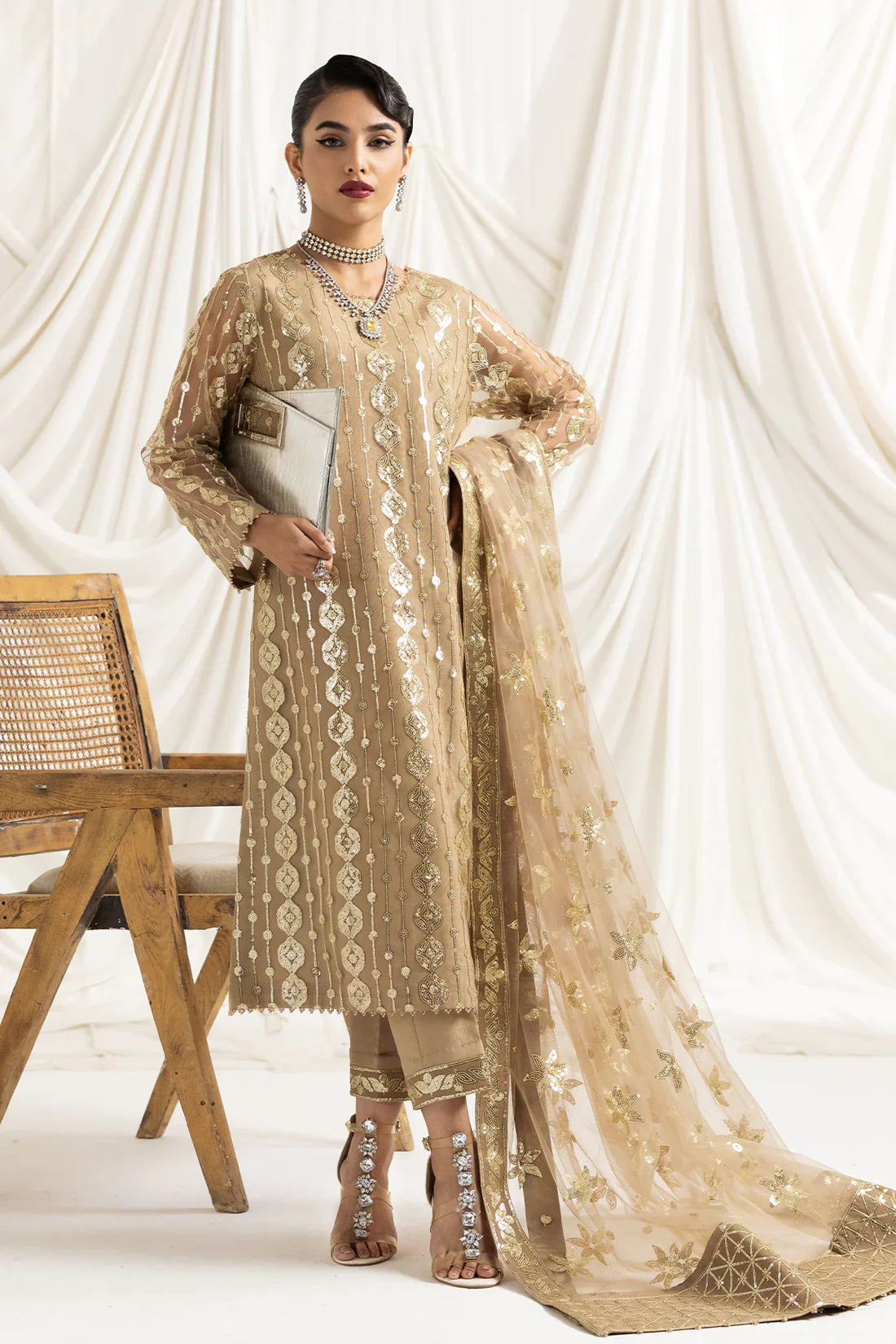 Dua Formals Vol-2 Collection '23 By Alizeh DUA-V02D01B- AIREEN(IVORY BEIGE)