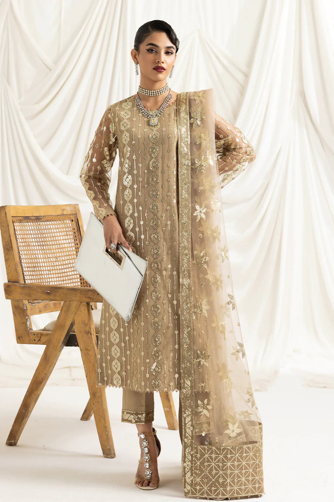 Dua Formals Vol-2 Collection '23 By Alizeh DUA-V02D01B- AIREEN(IVORY BEIGE)