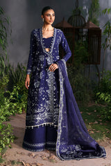 Afrozeh Maison La Fuchsia'25 embroidered dupatta with pallu border