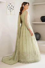 Back view of embroidered chiffon maxi – Zenel by Alizeh