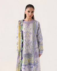 Roheenaz Rosette Unstitched Lawn '26 | Blush Meadow