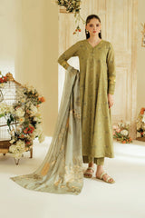 Borer embroidered printed lawn front of Iznik UE-447 frock