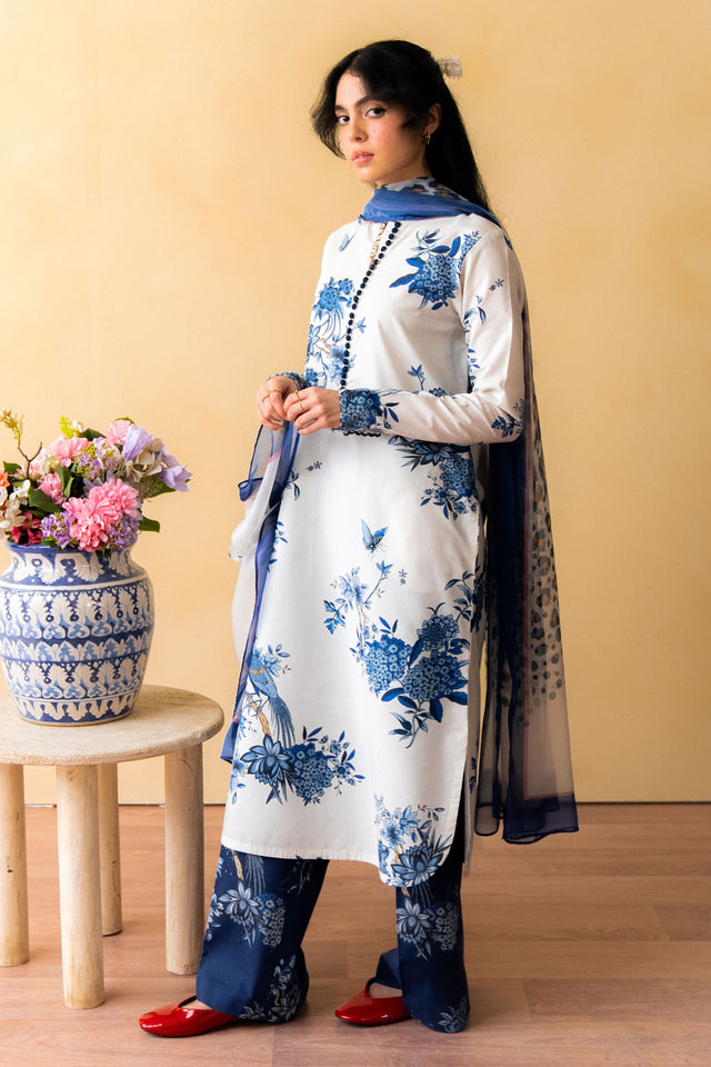 Coco Prints Collection'24 Vol-02 By Zara Shahjahan Indigo-D3