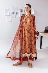 |MB-CUS25-1108-B| 3 Pc Unstitched Printed Linen Suit