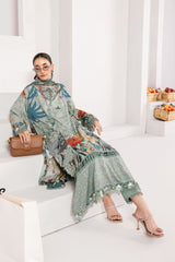 |MB-CUS25-1109-A| 3 Pc Unstitched Printed Linen Suit