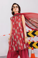 |MB-CUS25-1110-A| 3 Pc Unstitched Printed Linen Suit