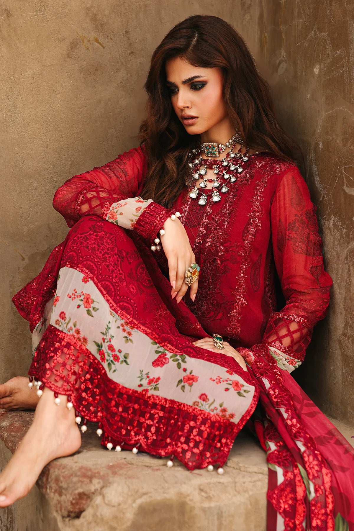 Charizma VSL25-25 luxury chiffon outfit from Vasal Vol 4 collection