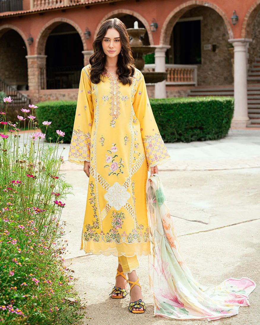 Chikan embroidered lawn front of Roheenaz Lunara shirt